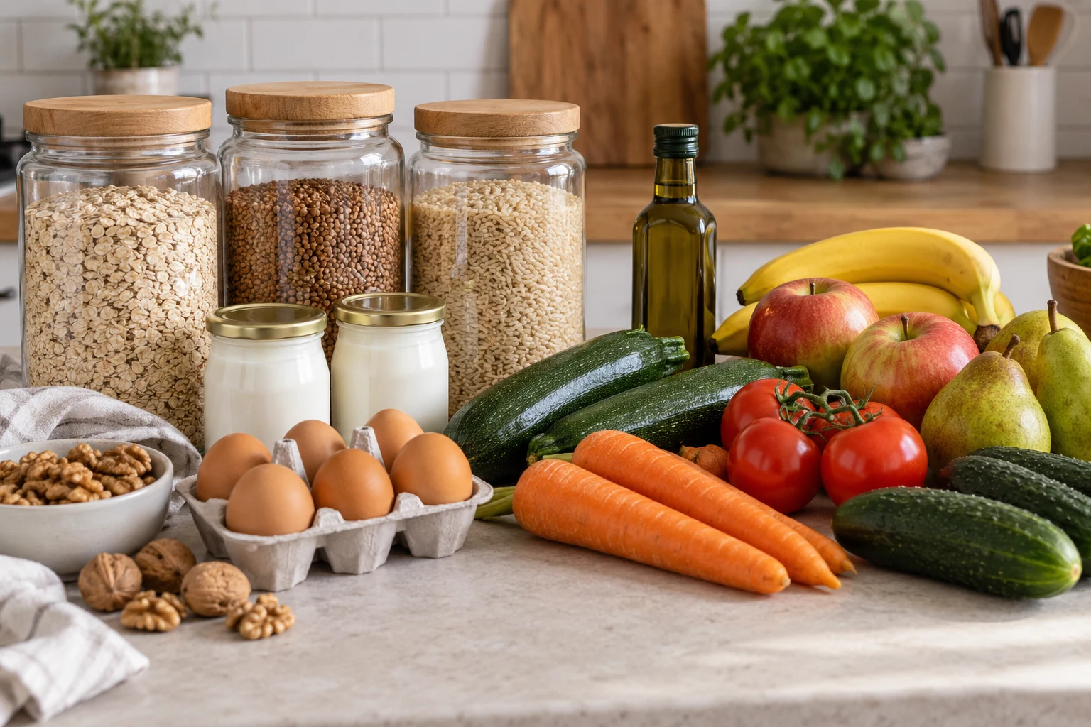 Продукты для заранее выбранных блюд, иллюстрация